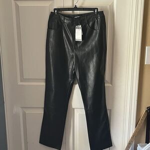 Wild Pony Faux Vegan Leather Pants Women's Black Size Medium Y2K Grunge